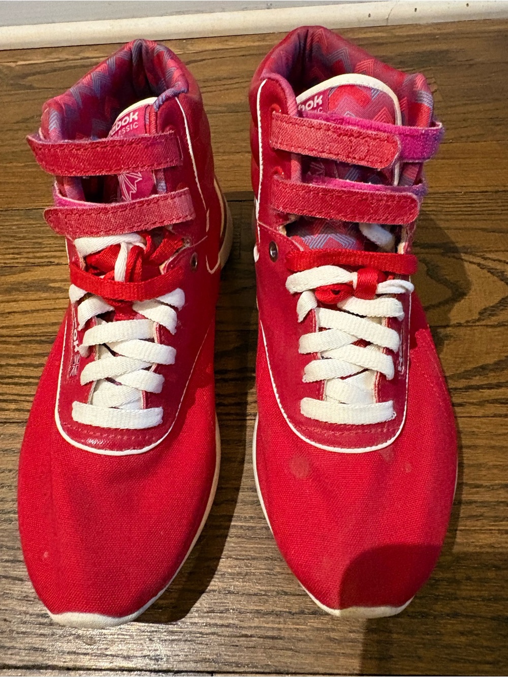 Reebok Kids Red High-Top Sneakers with White Laces